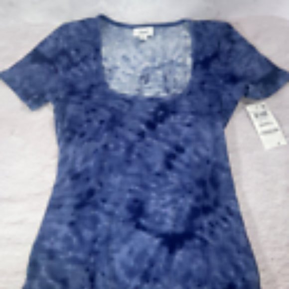 Jenni Tie Dye Square Neck Ribbed Body Suit Size Small - Picture 2 of 7